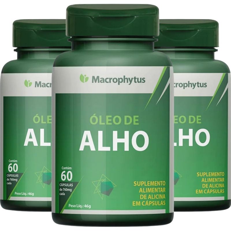Kit 3x Óleo de Alho 760mg - 60 Cápsulas - Macrophytus