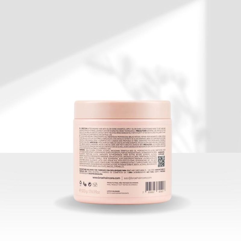 Braé Glow Shine Nutrição e Brilho Kit 3 Máscara 500g