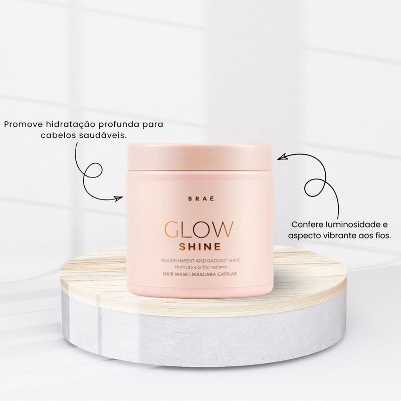 Braé Glow Shine Nutrição e Brilho Kit 3 Máscara 500g