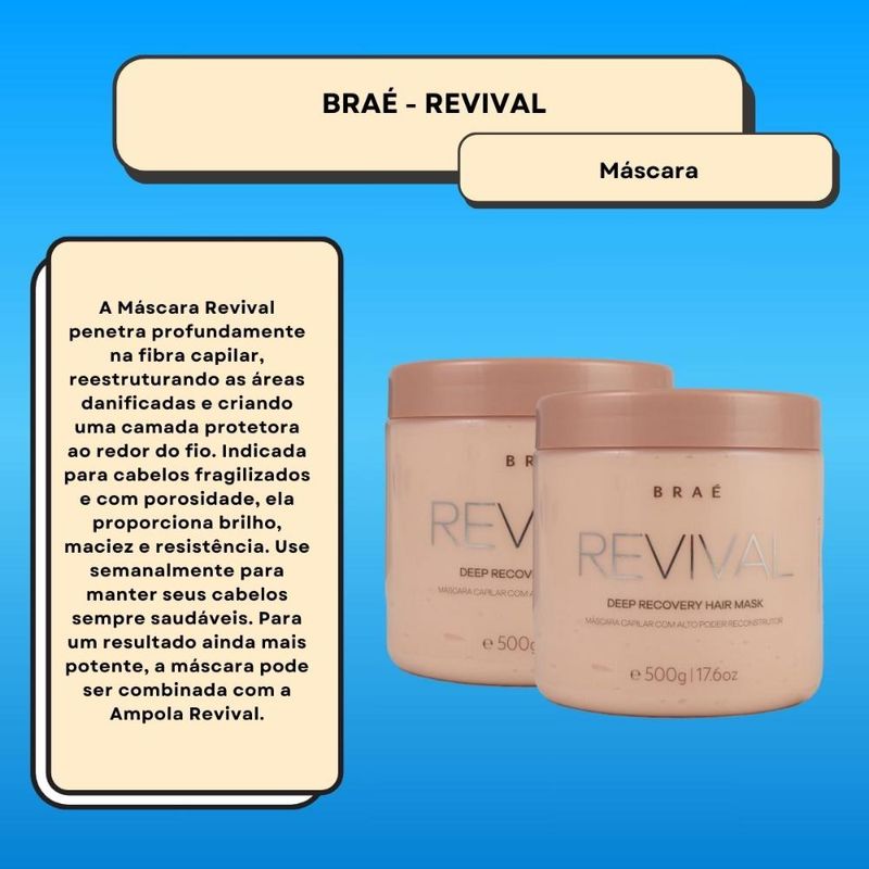 Braé Revival Kit 2 Máscara de Reconstrução 500g