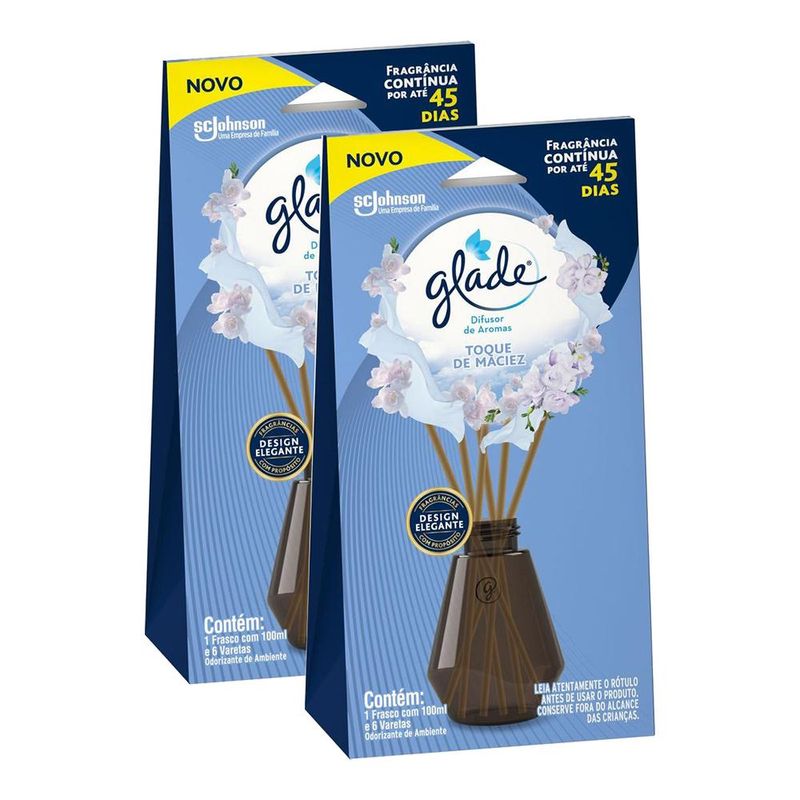 Glade - Kit 2 Difusor de Ambiente Toque de Maciez - 100ml cada