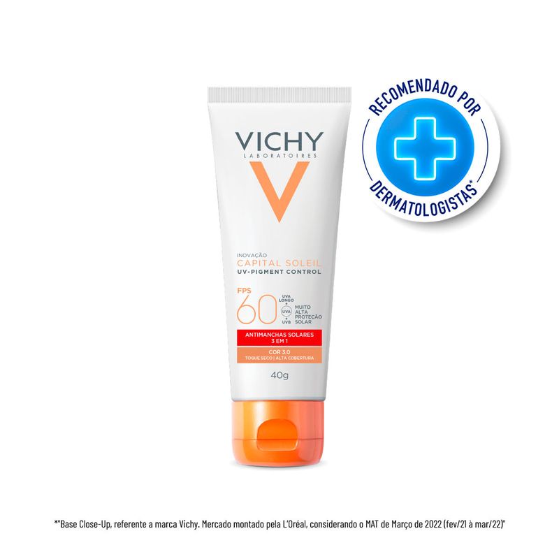 Protetor Solar Vichy Capital Soleil - Facial Antimanchas UV-Pigment Control FPS 60 30 40g