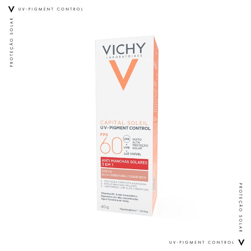 Protetor Solar Vichy Capital Soleil - Facial Antimanchas UV-Pigment Control FPS 60 30 40g