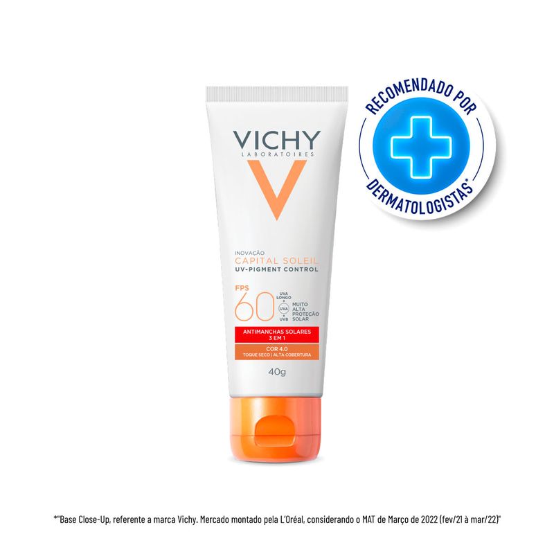 Protetor Solar Vichy Capital Soleil - Facial Antimanchas UV-Pigment Control FPS 60 40 40g