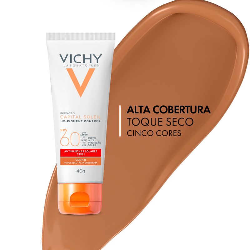 Protetor Solar Vichy Capital Soleil - Facial Antimanchas UV-Pigment Control FPS 60 40 40g