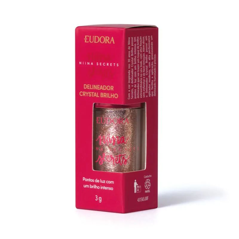 Delineador Eudora Niina Secrets Crystal - Brilho Rose Gold