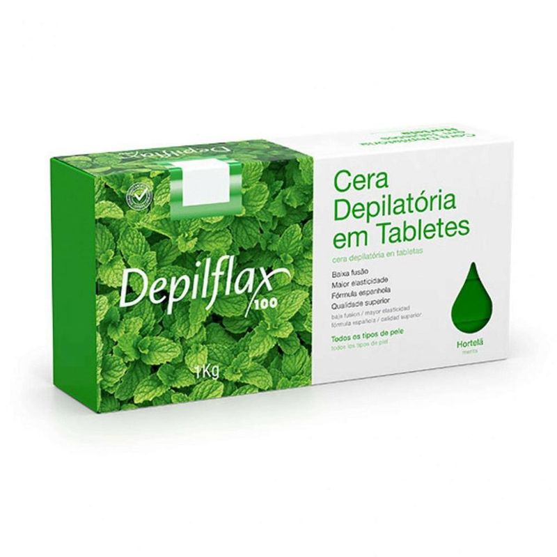 Cera Depilatoria Quente Hortela 1Kg Depilflax