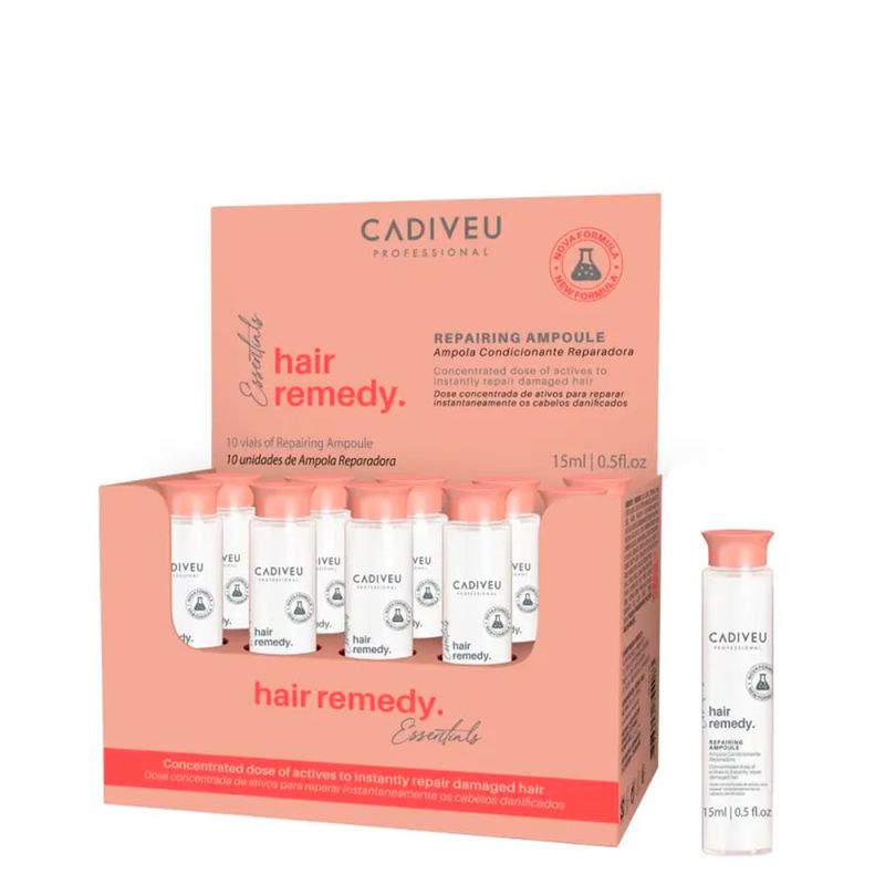 Ampola Capilar 10x15ml - Cadiveu Essentials - Hair Remedy Caixa