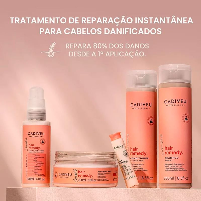 Ampola Capilar 10x15ml - Cadiveu Essentials - Hair Remedy Caixa