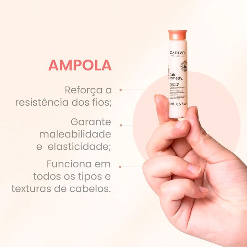 Ampola Capilar 10x15ml - Cadiveu Essentials - Hair Remedy Caixa