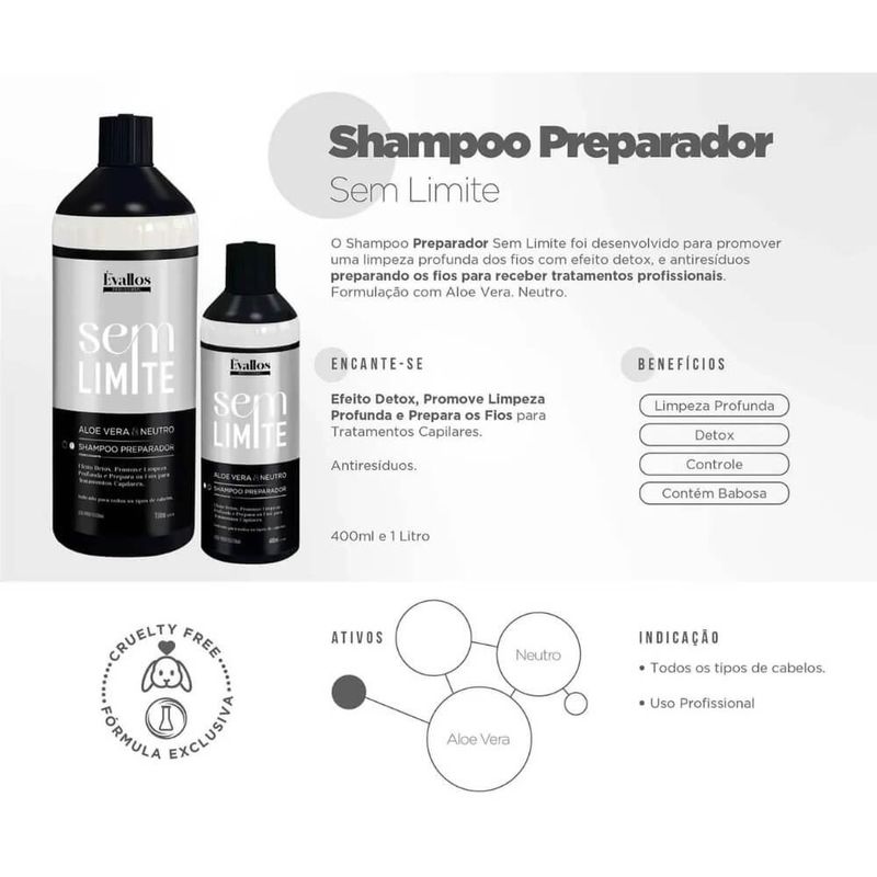 Shampoo Évallos Profissional - Antirresíduos Detox - 400ml