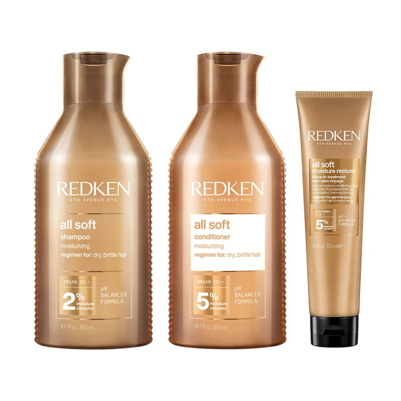 Kit Condicionador 300ml + Shampoo 300ml + Leave-in 150ml - Redken - All Soft