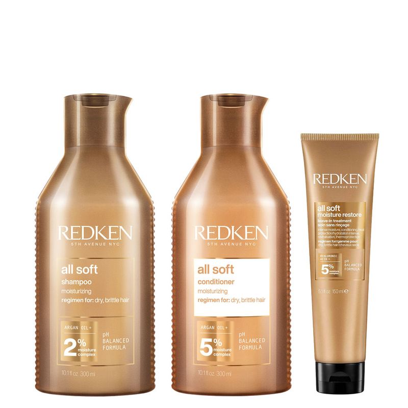 Kit Condicionador 300ml + Shampoo 300ml + Leave-in 150ml - Redken - All Soft