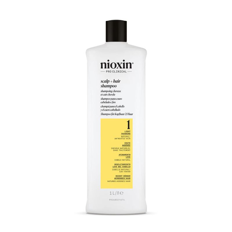 Shampoo 1000ml - Nioxin - Sistema 1 Cabelo Natural Afinamento Leve