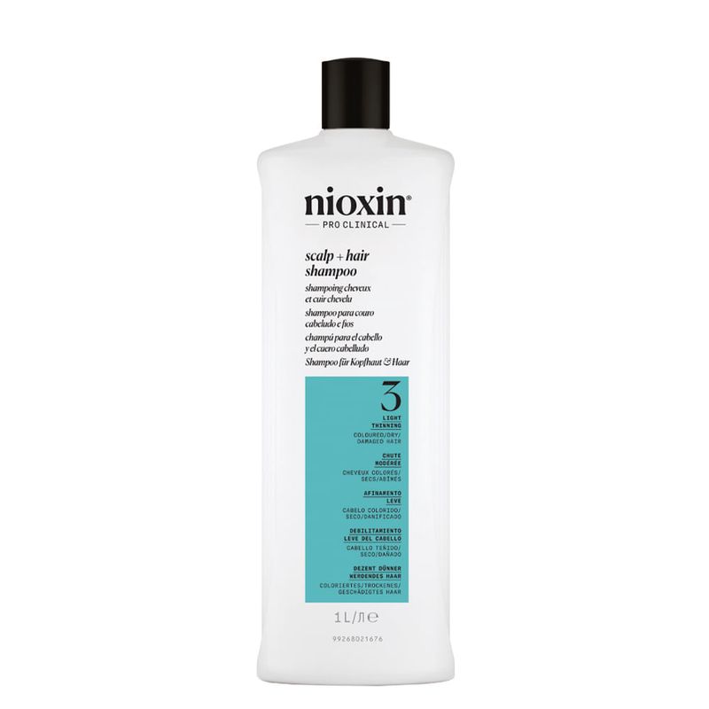Shampoo 1000ml - Nioxin - Sistema 3 Cabelo Colorido Seco Danificado