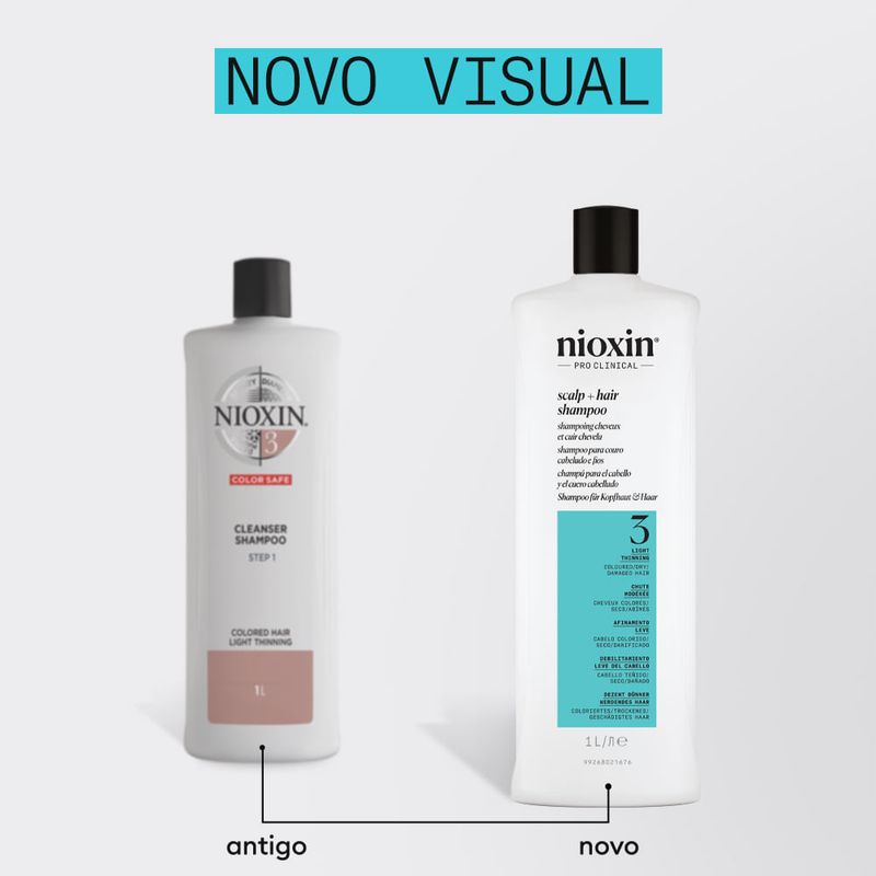 Shampoo 1000ml - Nioxin - Sistema 3 Cabelo Colorido Seco Danificado