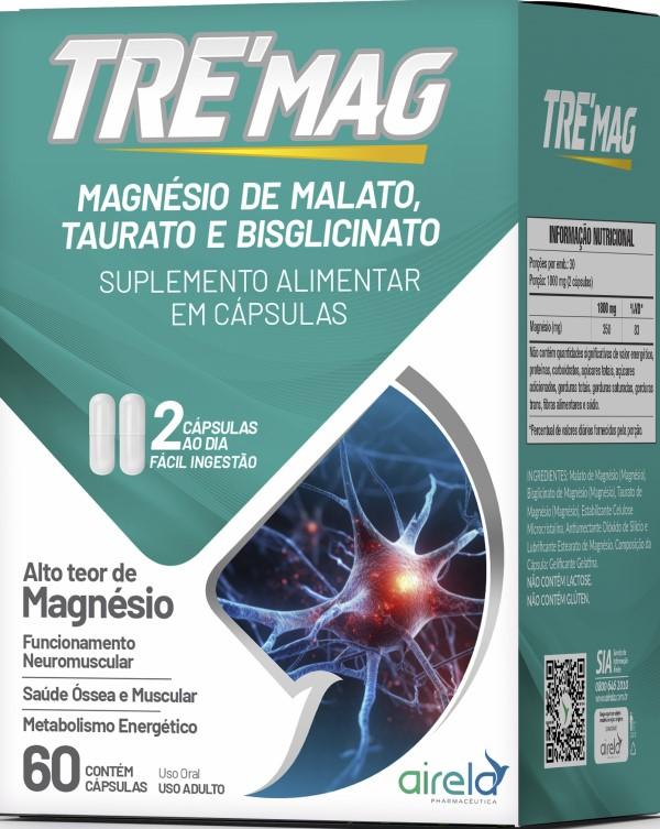 Tre Mag Magnésio - Airela - 60 cápsulas