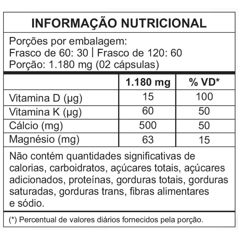 Natuser - Cálcio MDK - 60 Cápsulas 590mg