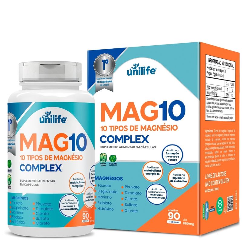 Unilife - 10 Magnésios Mag10 Complex - 90 Cápsulas 660mg