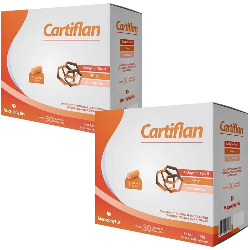 Macrophytus - Kit 2x Cartiflan Colágeno Tipo 2 + Vitaminas - 30 Cápsulas