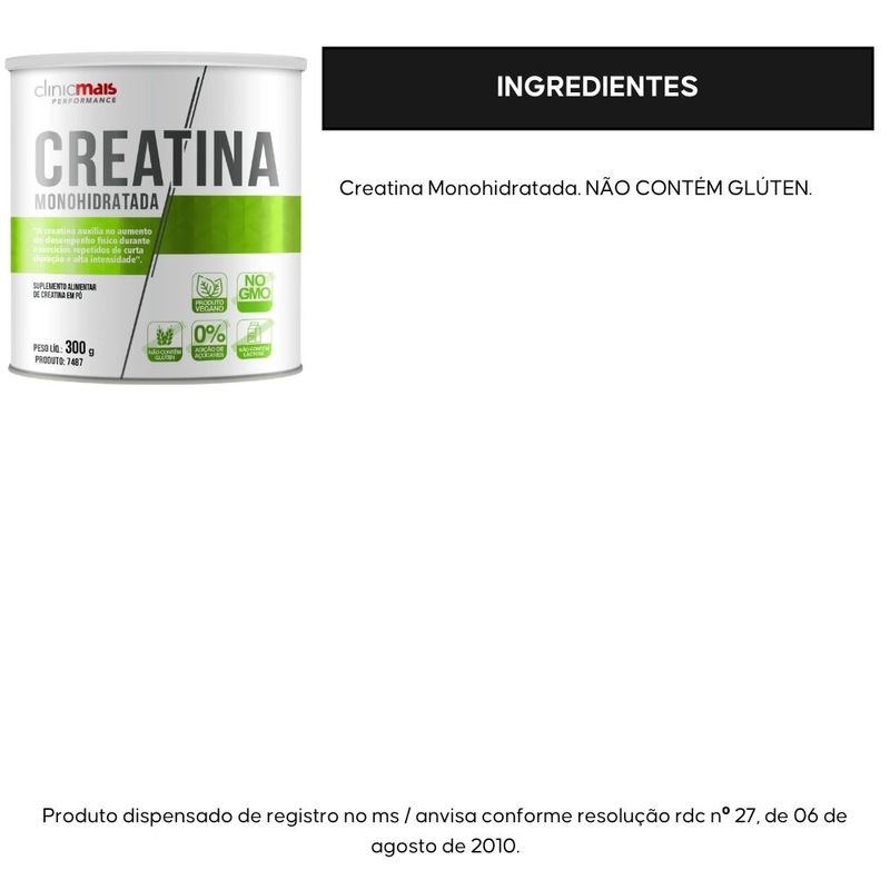 ClinicMais - Creatina Monohidratada - 300g