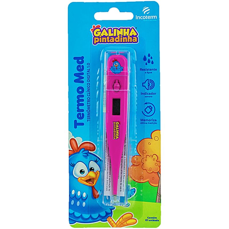 TermoMed - Termômetro Clínico Digital - Pink - Galinha Pintadinha