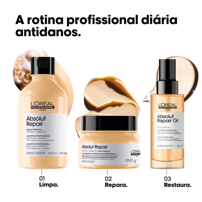 L'Oréal Professionnel - Óleo Capilar Absolut Repair Gold Quinoa Protein 10 in 1 - 90ml