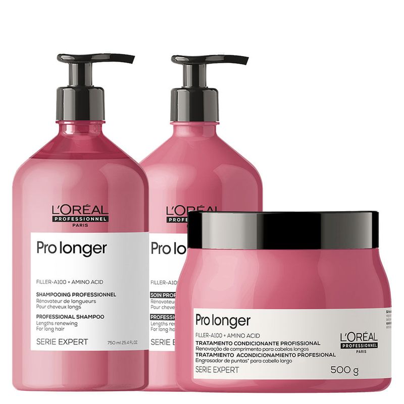 L'Oréal Professionnel - Kit Serie Expert Pro Longer - Shampoo 750ml + Condicionador 750ml + Máscara 500g