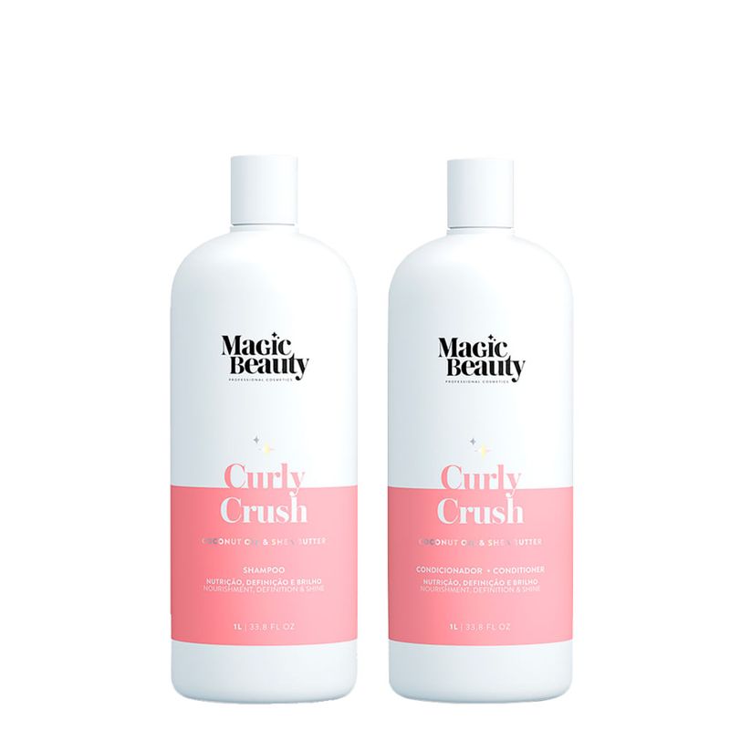 Kit Magic Beauty Curly Crush - Shampoo 1000ml - Condicionador 1000ml