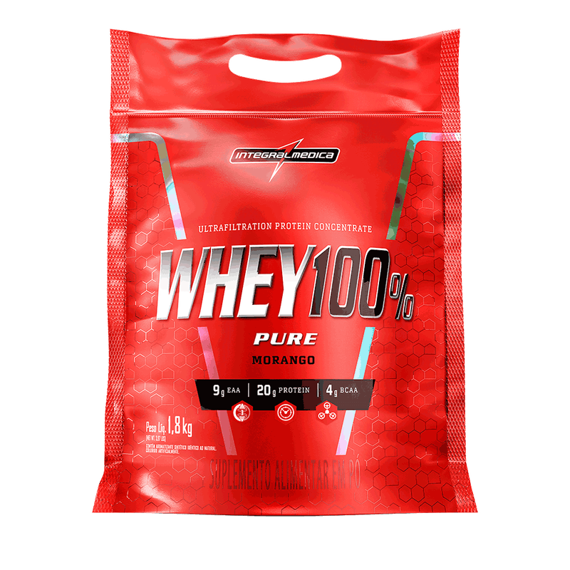 Integralmédica - Whey Protein Concentrado Pouch 1,8kg - Morango