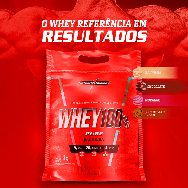Integralmédica - Whey Protein Concentrado Pouch 1,8kg - Morango