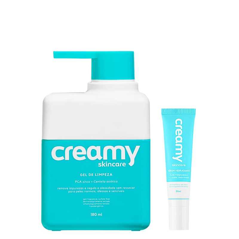 Creamy - Kit Facial - Drops Sérum Hidratante 30ml + Gel de Limpeza 180ml