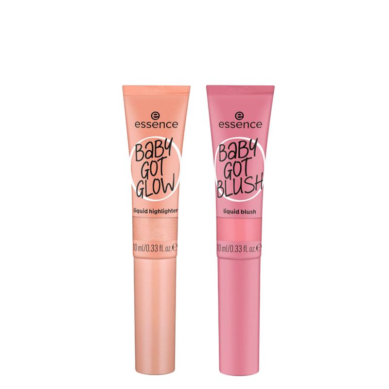 Essence - Kit Blush Líquido Baby Got Blush 30 Dusty Rose 10ml + Iluminador Líquido Baby Got Glow 30 Breezy Bronze 10ml