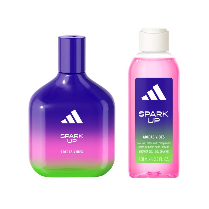 Adidas - Kit Perfume Vibes Spark Up Unissex - Eau de Parfum 100ml + Gel de Banho 100ml