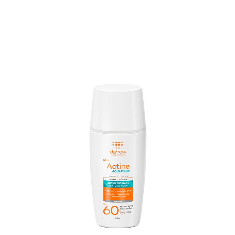 Protetor Solar Darrow Actine Aquafluid FPS 60 - 40g – Alta Proteção e Toque Seco