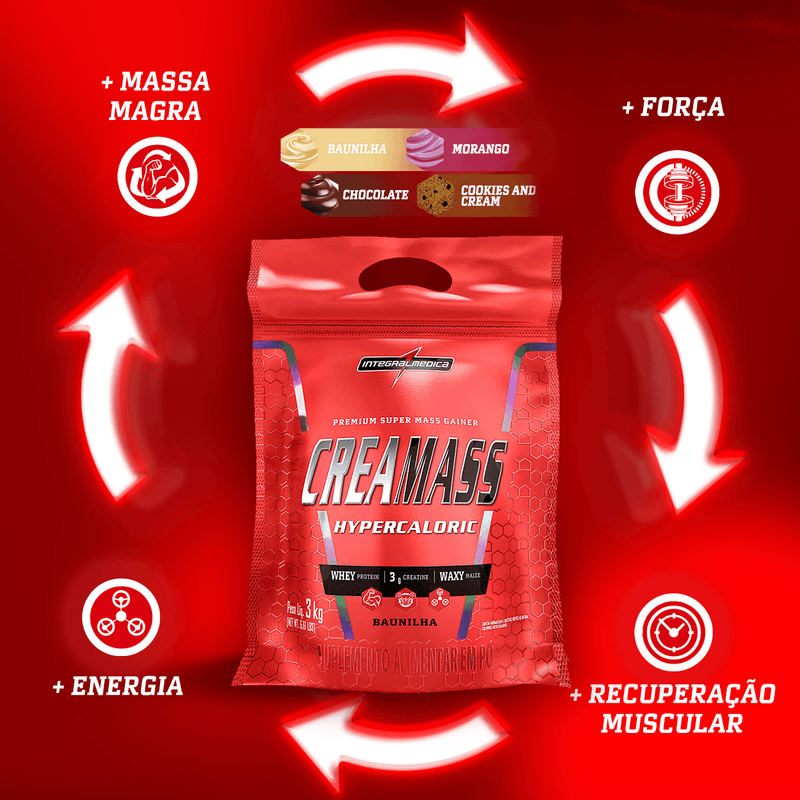 Creamass Hipercalórico com Creatina - Baunilha - 3Kg