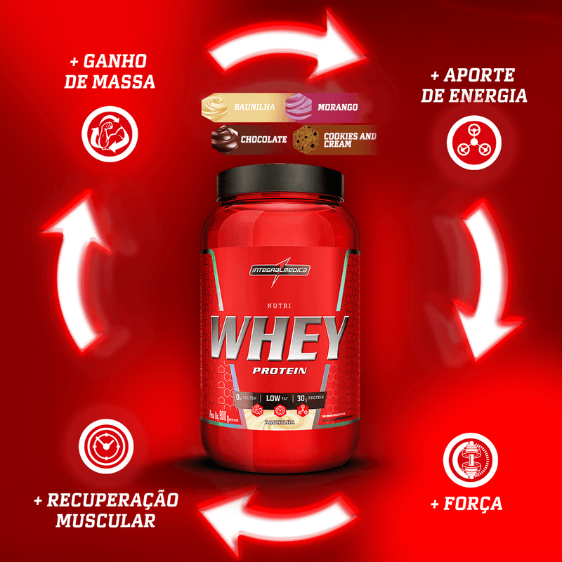 Nutri Whey Protein - Integralmédica - Cookies - Pote 900g
