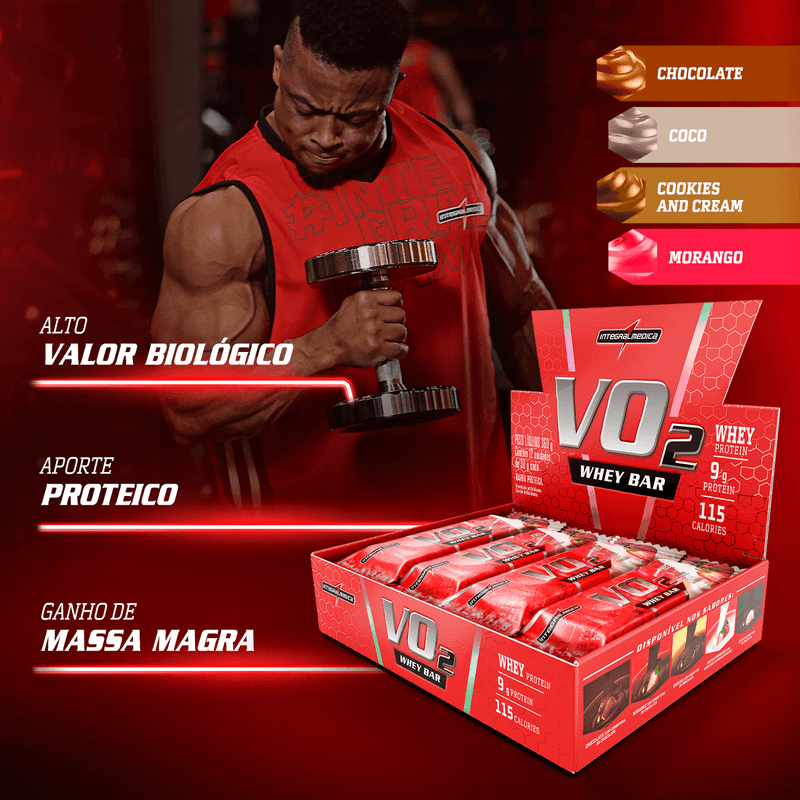 VO2 Whey Bar - Integralmédica - Cookies - 12 Un