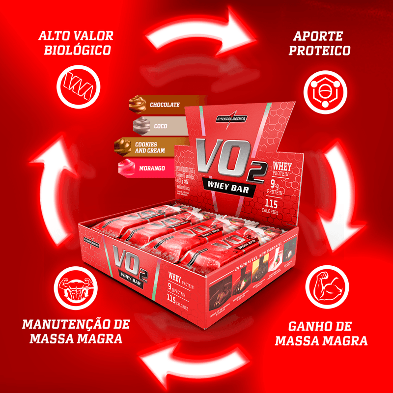 VO2 Whey Bar - Integralmédica - Cookies - 12 Un