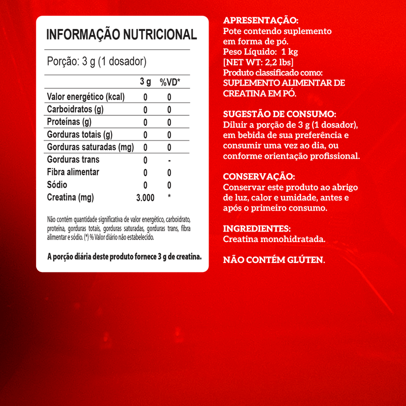 Creatina 100% Pura Pouch - Integralmédica - 1Kg