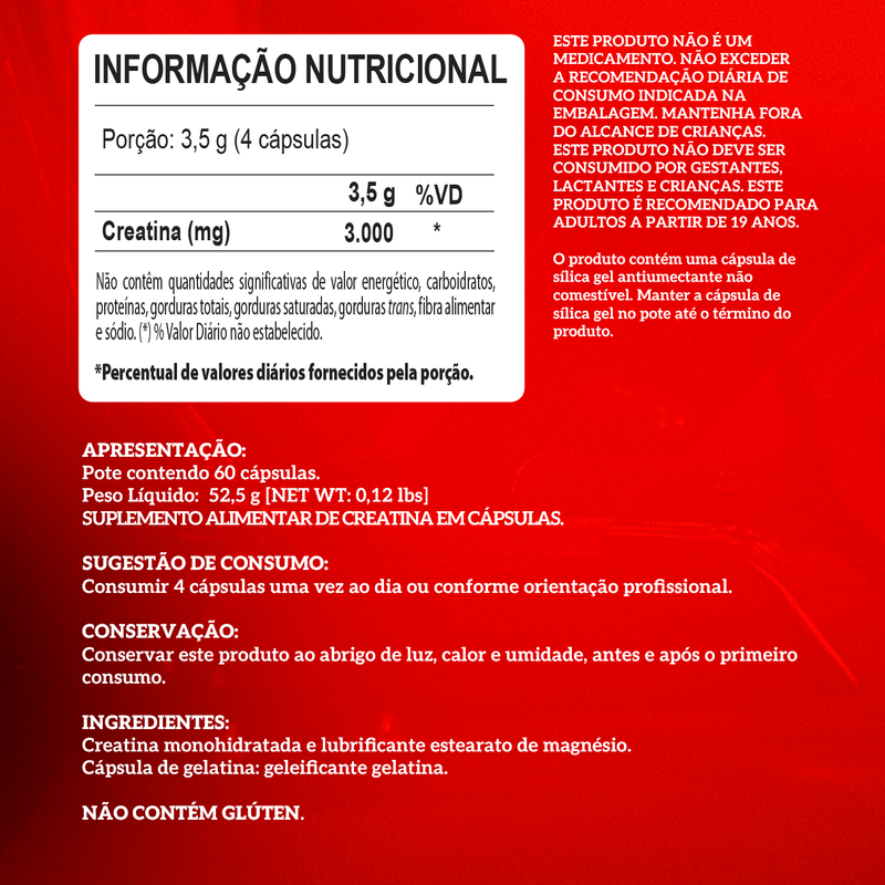 Creatina 100% Pura - Integralmédica - 60 Cápsulas