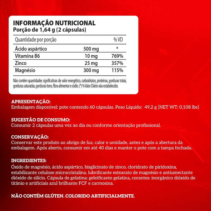 ZMA Testo Booster Support - Integralmédica - 60 Cápsulas