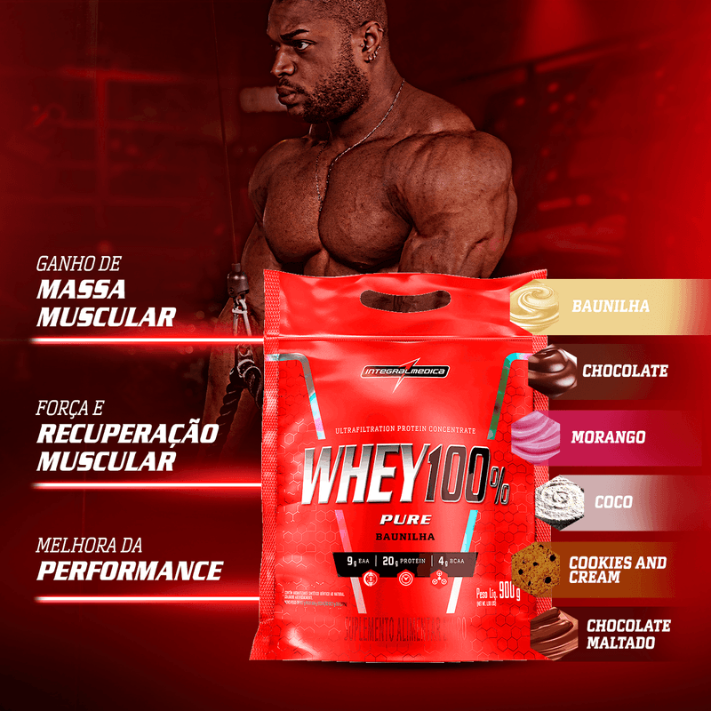 Whey Protein Concentrado Pouch - Integralmédica - 900g - Chocolate