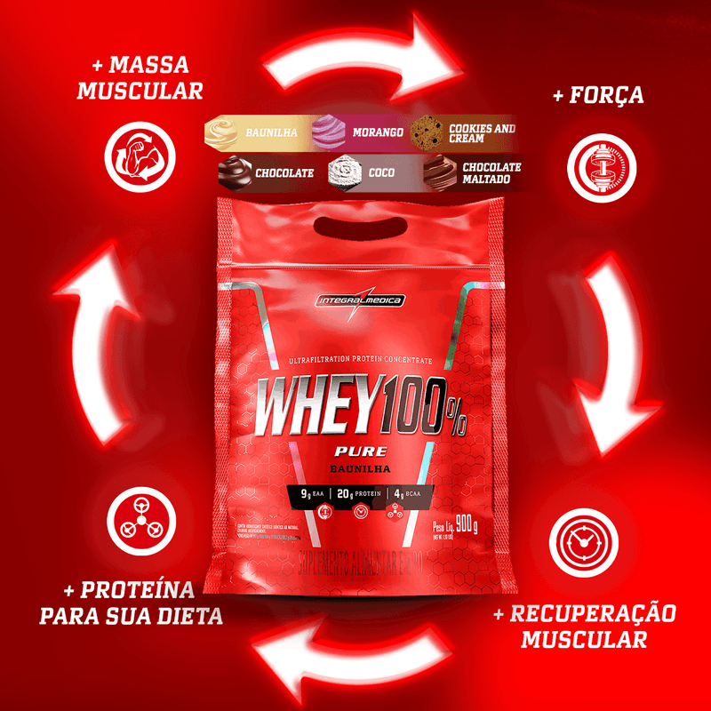 Whey Protein Concentrado Pouch - Integralmédica - 900g - Chocolate