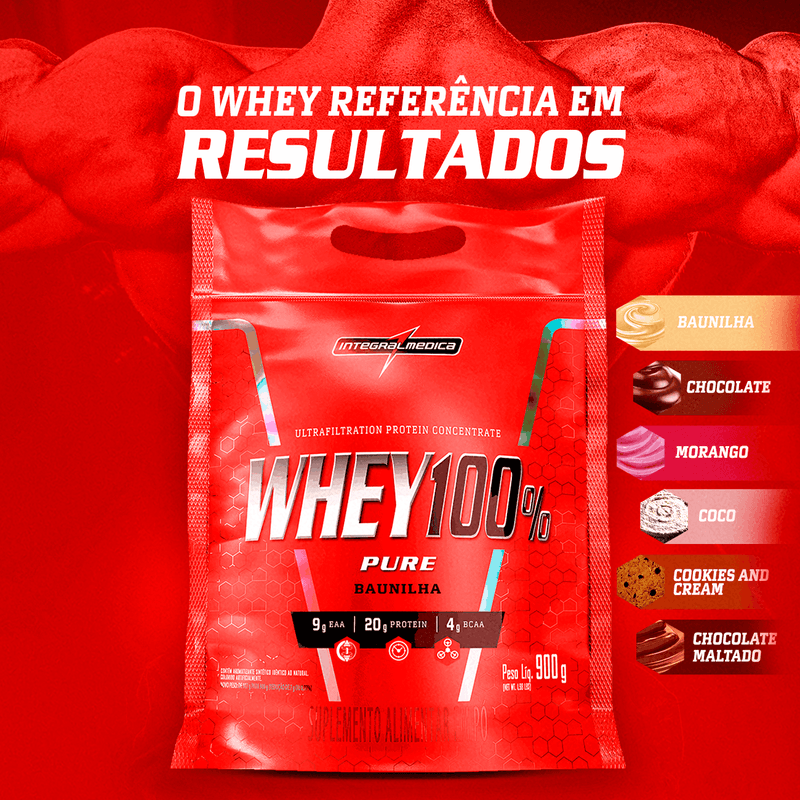 Whey Protein Concentrado Pouch - Integralmédica - 900g - Chocolate