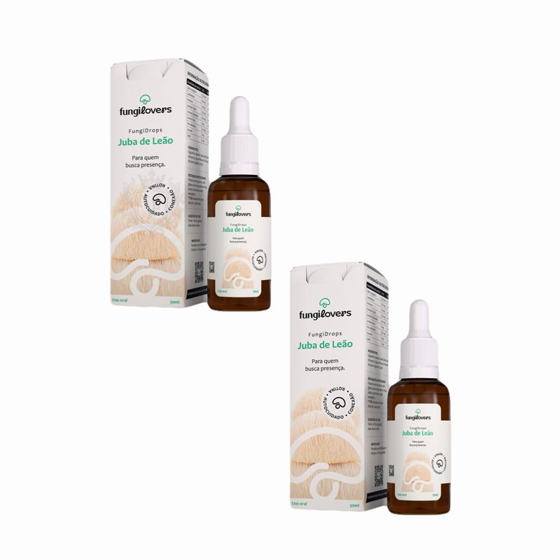 Kit 2x Extrato Juba de Leão - Hericium Erinaceus Lion's Mane - 30ml