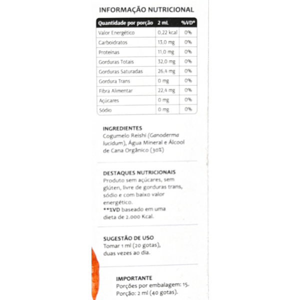 Extrato Reishi - Ganoderma Lucidum- 30ml- Fungilovers