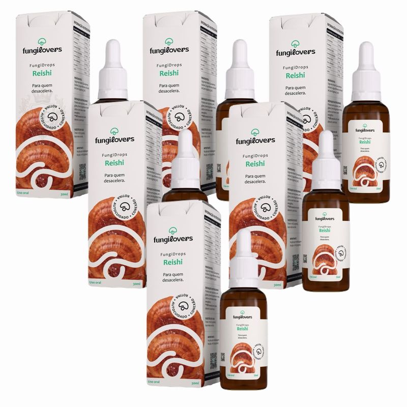 Kit 6x Extrato Reishi - Ganoderma Lucidum - 30ml - Fungilovers