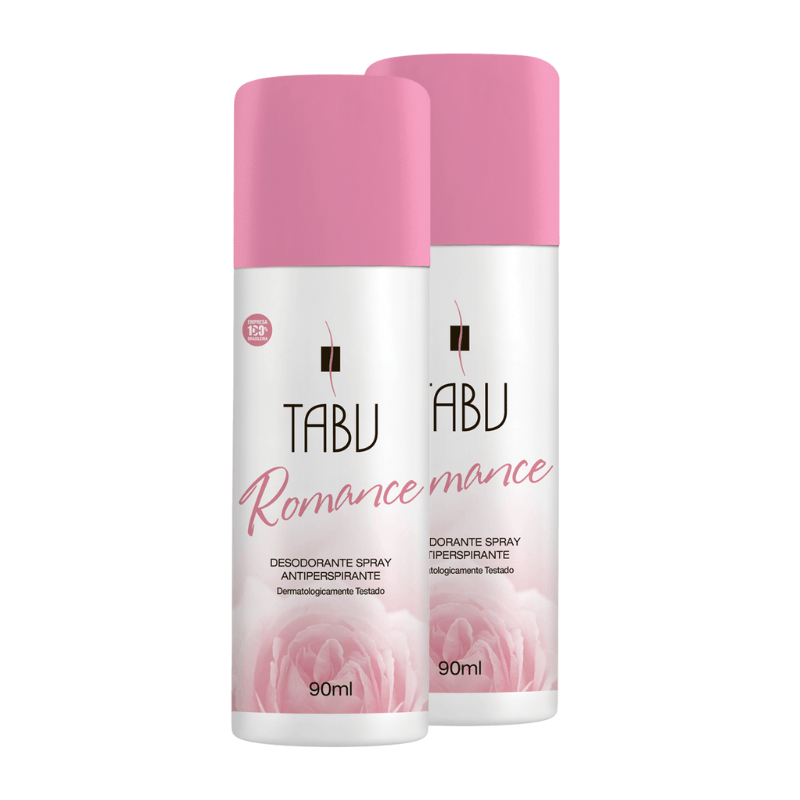 Kit Desodorante Antitranspirante Spray Tabu Romance - 90ml - 2 Unidades