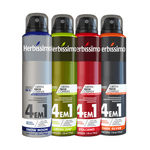 Kit Desodorante Aerossol Antitranspirante Herbíssimo - Snow Moon + Green Leaf + Volcano + Dark Silver - 150ml